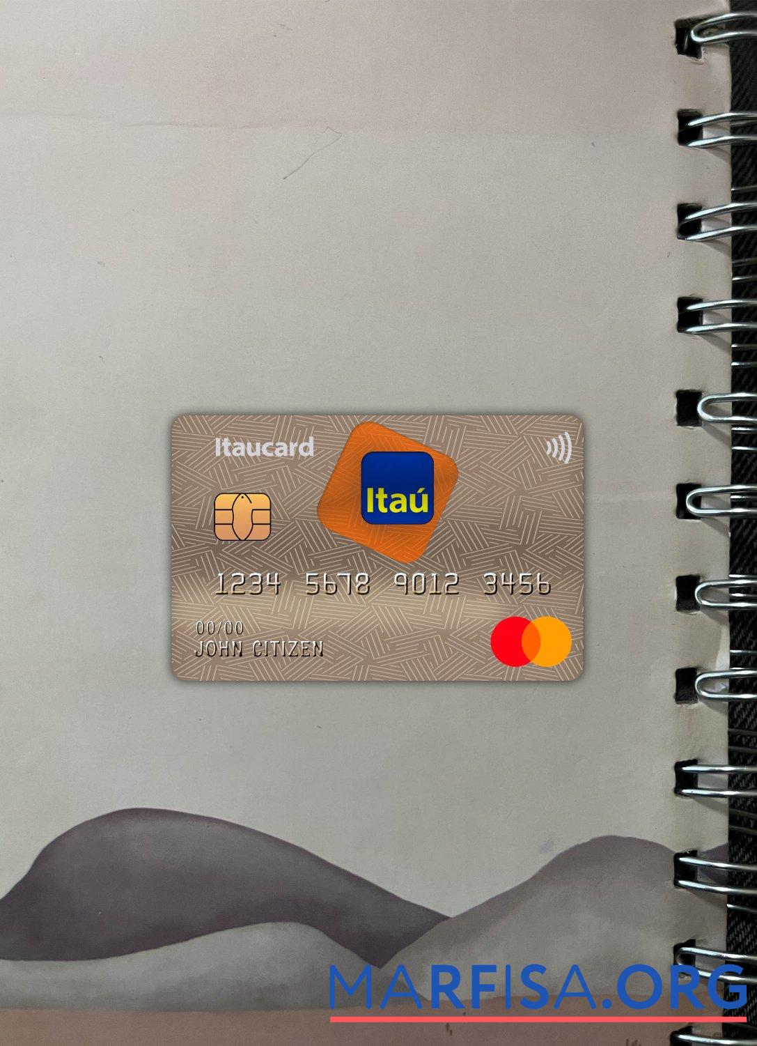 Realistic Brazil Itaú Bank master card photolook front download for verification